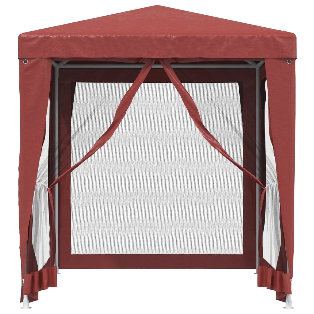 Partytent Met 4 Mesh Zijwanden 2X2 M Hdpe Rood 2 x 2 m