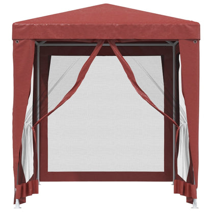 Partytent Met 4 Mesh Zijwanden 2X2 M Hdpe Rood 2 x 2 m