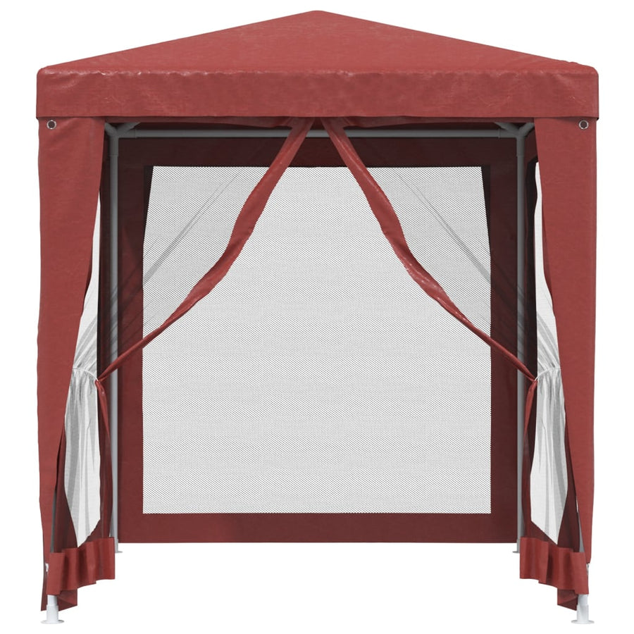Partytent Met 4 Mesh Zijwanden 2X2 M Hdpe Rood 2 x 2 m