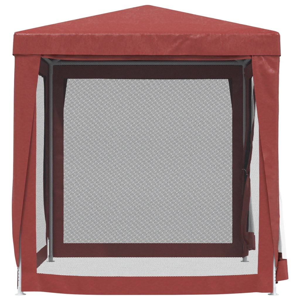 Partytent Met 4 Mesh Zijwanden 2X2 M Hdpe Rood 2 x 2 m