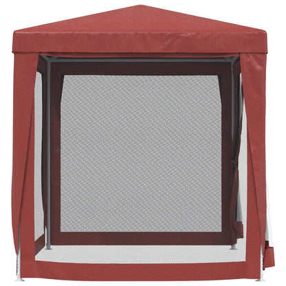 Partytent Met 4 Mesh Zijwanden 2X2 M Hdpe Rood 2 x 2 m