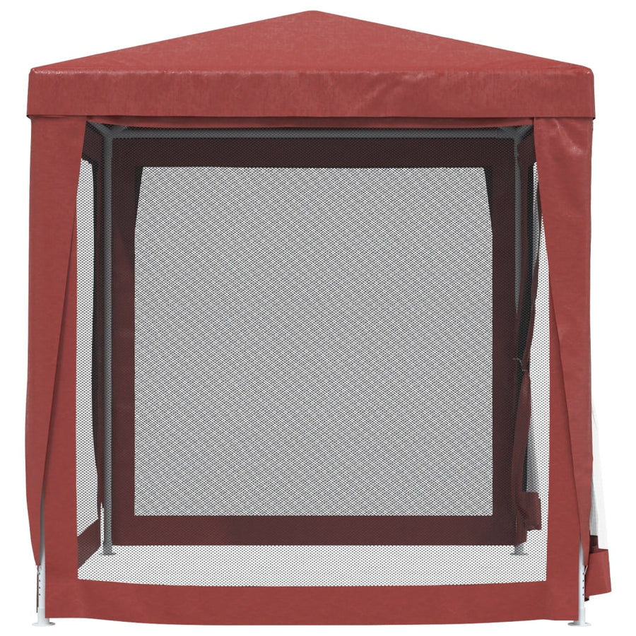 Partytent Met 4 Mesh Zijwanden 2X2 M Hdpe Rood 2 x 2 m