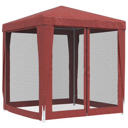 Partytent Met 4 Mesh Zijwanden 2X2 M Hdpe Rood 2 x 2 m