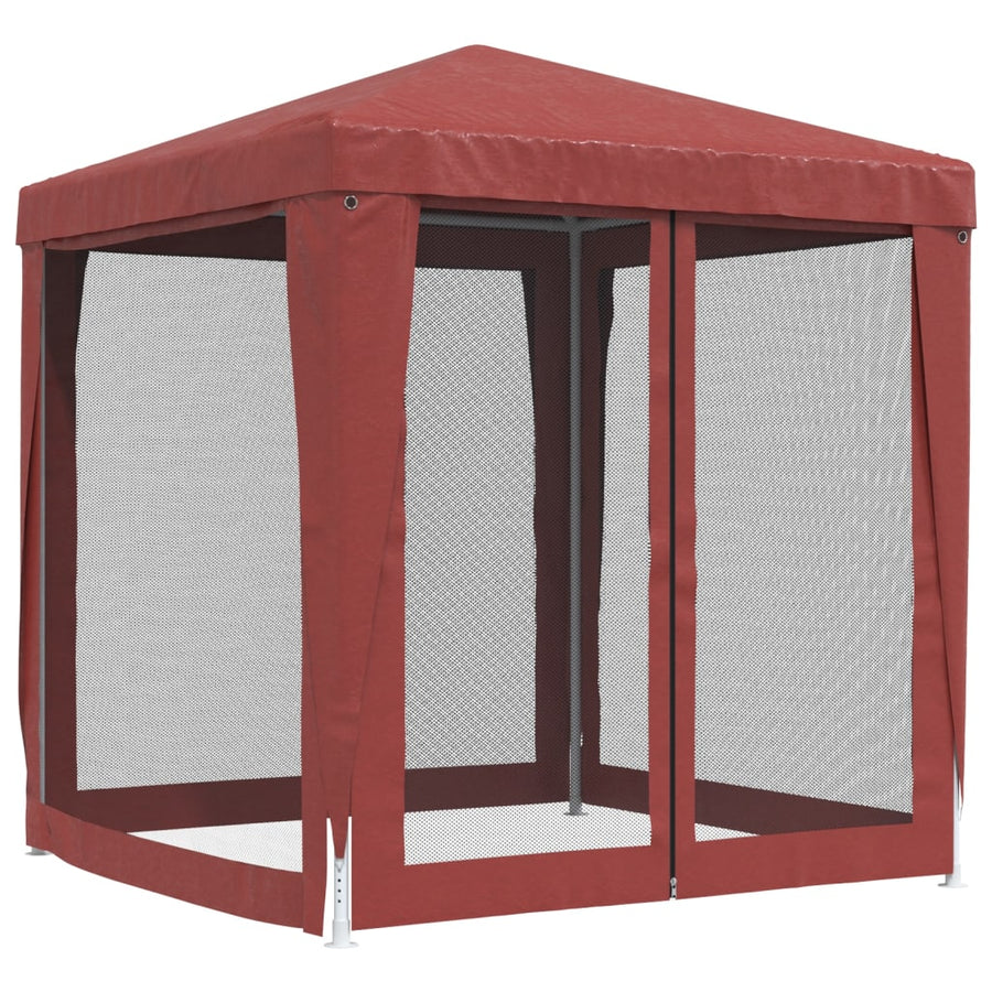 Partytent Met 4 Mesh Zijwanden 2X2 M Hdpe Rood 2 x 2 m