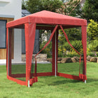 Partytent 2x2 m HDPE rood met mesh wanden