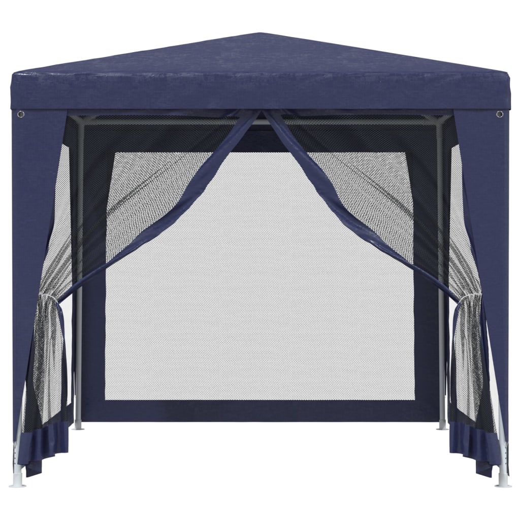 Partytent Met 4 Mesh Zijwanden 2,5X2,5 M Hdpe Blauw 2.5 x 2.5 m