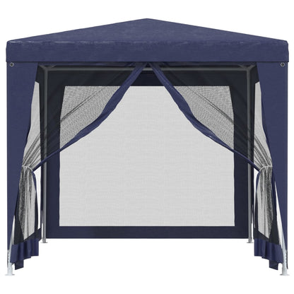 Partytent Met 4 Mesh Zijwanden 2,5X2,5 M Hdpe Blauw 2.5 x 2.5 m