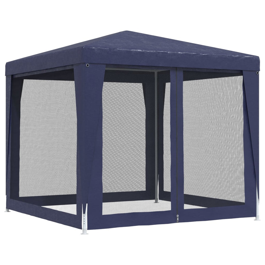 Partytent Met 4 Mesh Zijwanden 2,5X2,5 M Hdpe Blauw 2.5 x 2.5 m