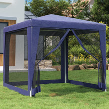 Partytent Met 4 Mesh Zijwanden 2,5X2,5 M Hdpe Blauw 2.5 x 2.5 m