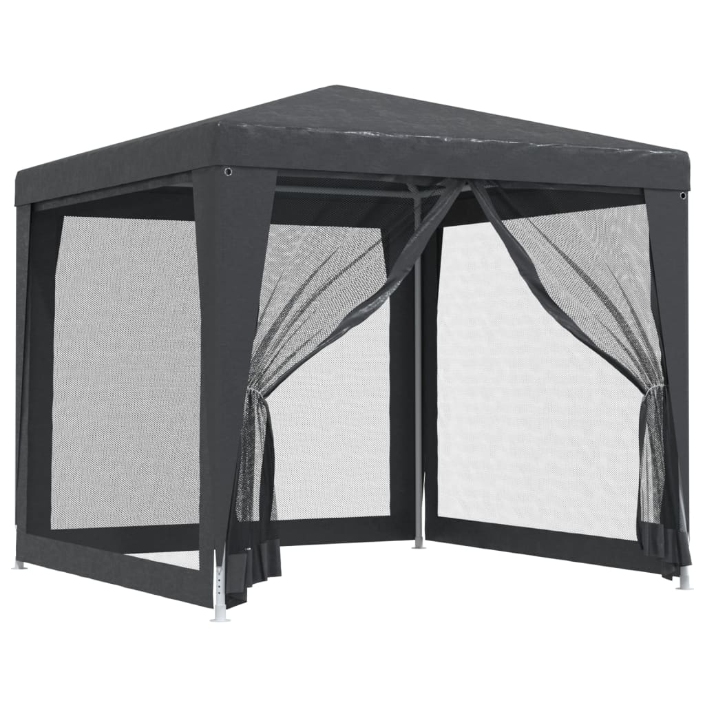 Partytent Met 4 Mesh Zijwanden 2,5X2,5 M Hdpe Antracietkleurig 2.5 x 2.5 m