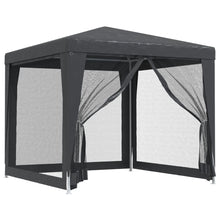 Partytent Met 4 Mesh Zijwanden 2,5X2,5 M Hdpe Antracietkleurig 2.5 x 2.5 m