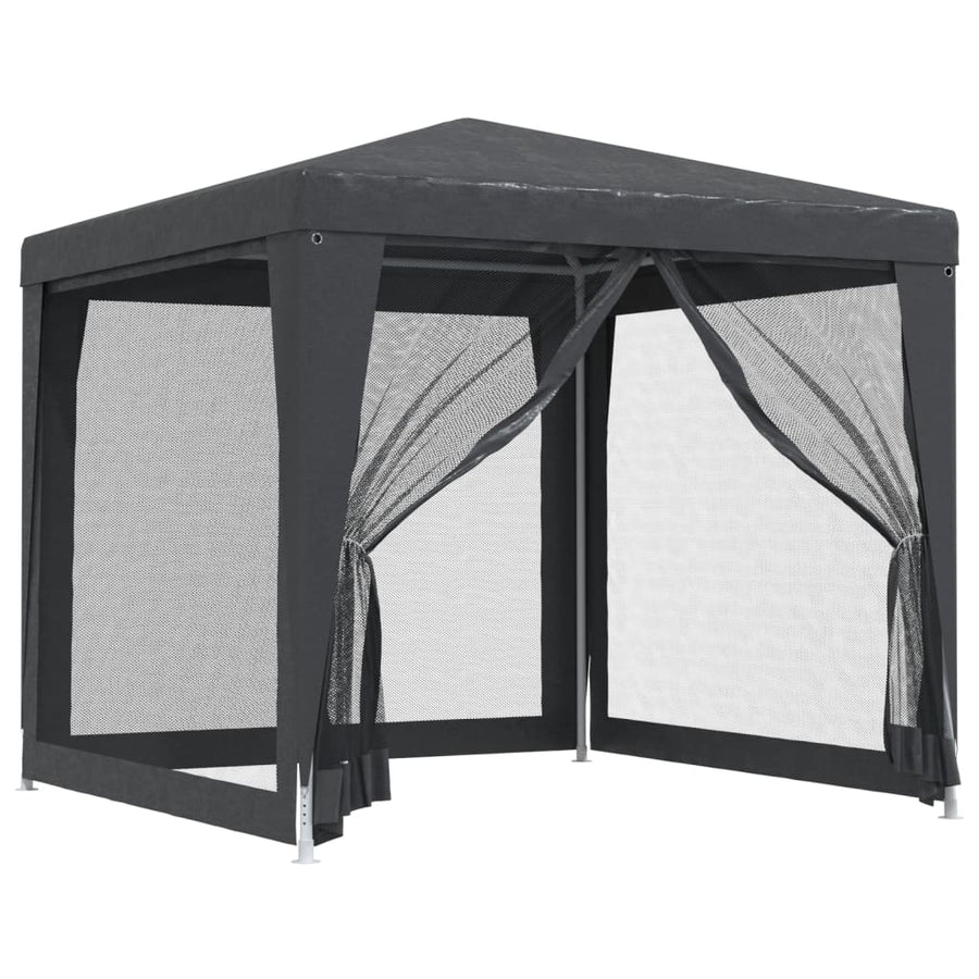 Partytent Met 4 Mesh Zijwanden 2,5X2,5 M Hdpe Antracietkleurig 2.5 x 2.5 m