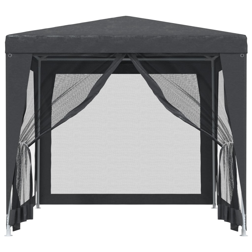 Partytent Met 4 Mesh Zijwanden 2,5X2,5 M Hdpe Antracietkleurig 2.5 x 2.5 m
