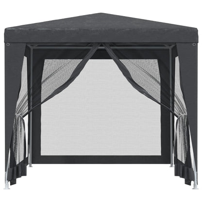 Partytent Met 4 Mesh Zijwanden 2,5X2,5 M Hdpe Antracietkleurig 2.5 x 2.5 m