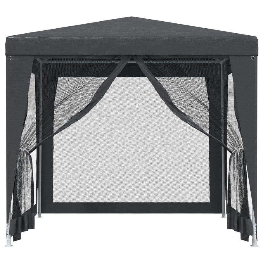 Partytent Met 4 Mesh Zijwanden 2,5X2,5 M Hdpe Antracietkleurig 2.5 x 2.5 m