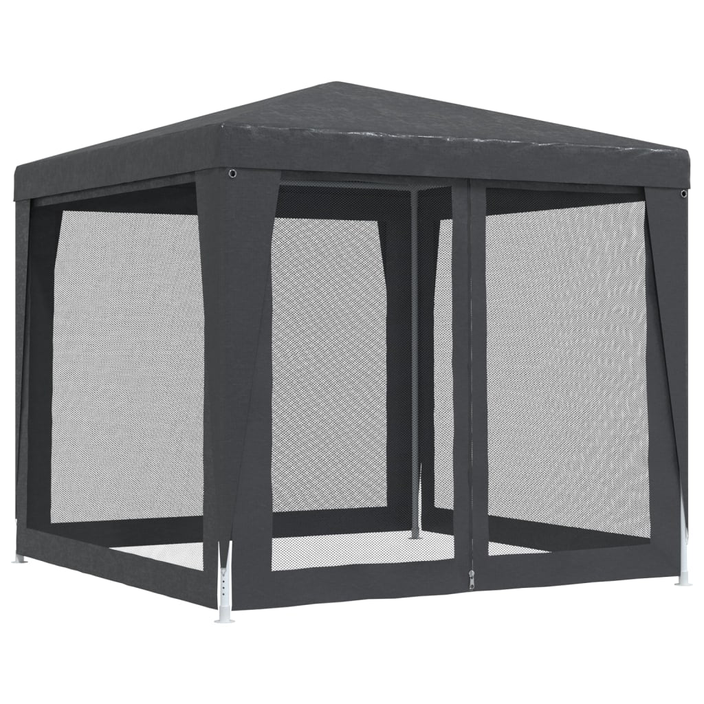 Partytent Met 4 Mesh Zijwanden 2,5X2,5 M Hdpe Antracietkleurig 2.5 x 2.5 m