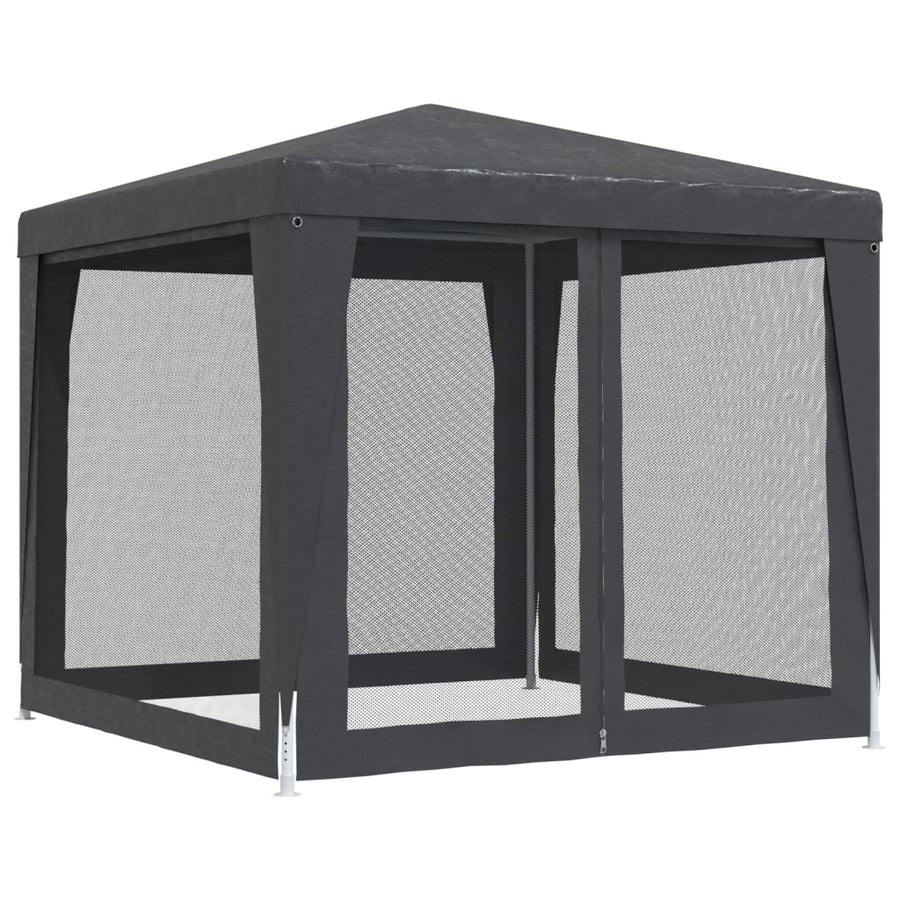 Partytent Met 4 Mesh Zijwanden 2,5X2,5 M Hdpe Antracietkleurig 2.5 x 2.5 m