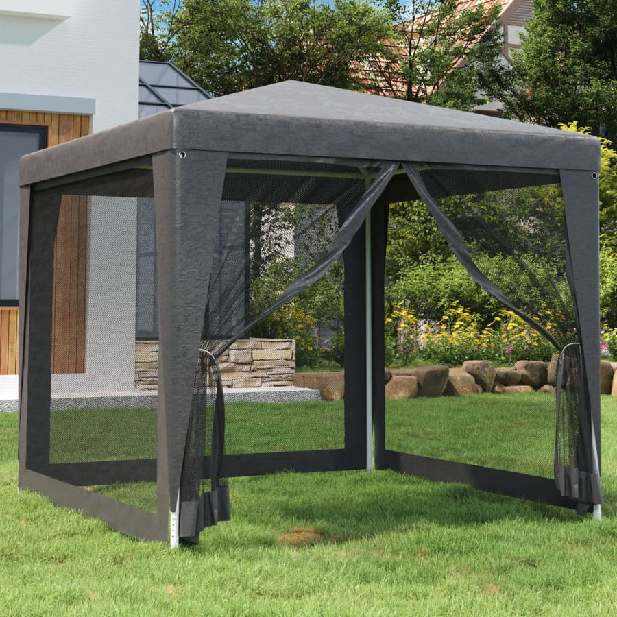 Partytent Met 4 Mesh Zijwanden 2,5X2,5 M Hdpe Antracietkleurig 2.5 x 2.5 m