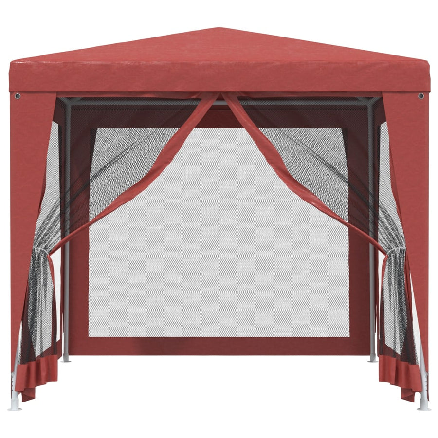 Partytent Met 4 Mesh Zijwanden 2,5X2,5 M Hdpe Rood 2.5 x 2.5 m