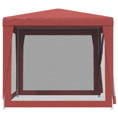 Partytent Met 4 Mesh Zijwanden 2,5X2,5 M Hdpe Rood 2.5 x 2.5 m
