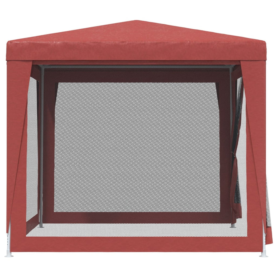 Partytent Met 4 Mesh Zijwanden 2,5X2,5 M Hdpe Rood 2.5 x 2.5 m