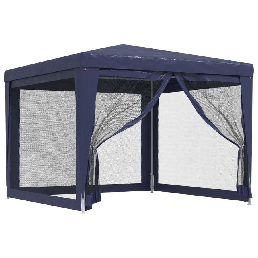 Partytent Met 4 Mesh Zijwanden 3X3 M Hdpe Blauw 3 x 3 m