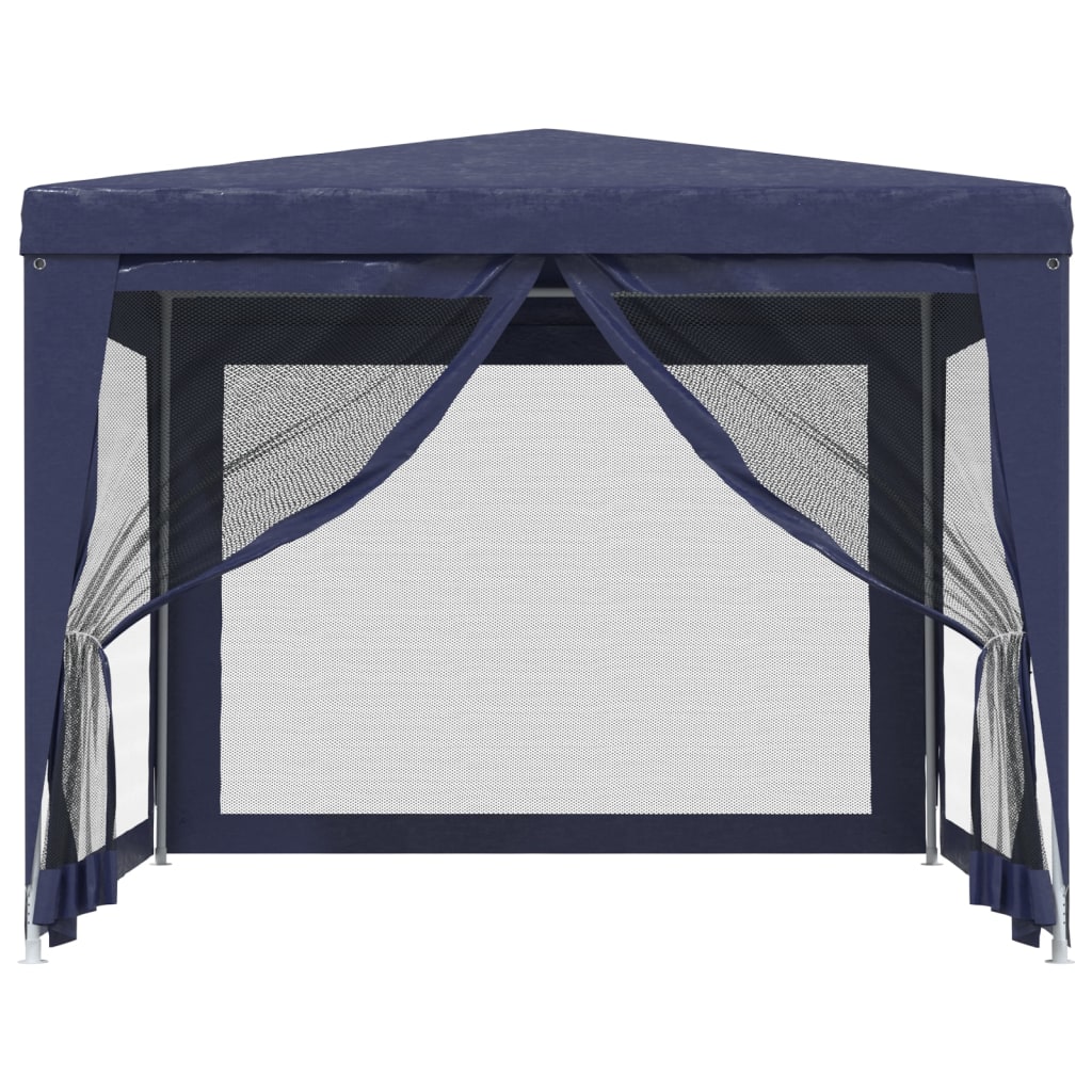 Partytent Met 4 Mesh Zijwanden 3X3 M Hdpe Blauw 3 x 3 m