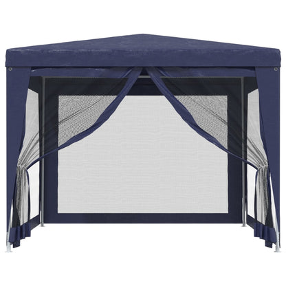 Partytent Met 4 Mesh Zijwanden 3X3 M Hdpe Blauw 3 x 3 m