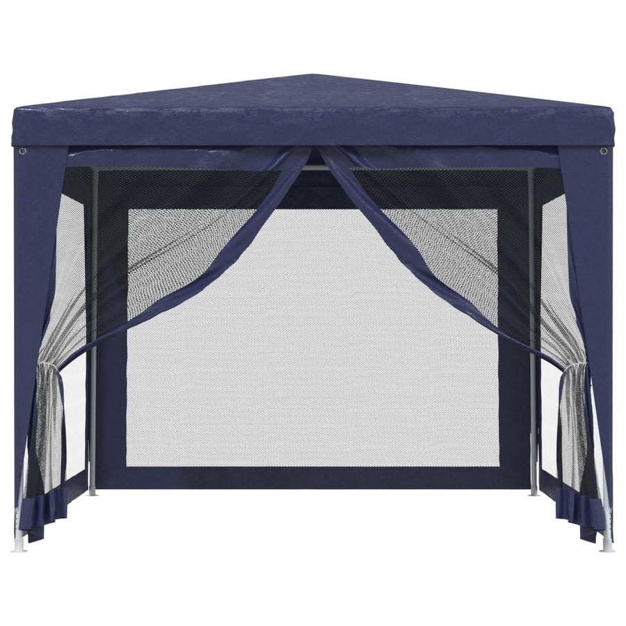 Partytent Met 4 Mesh Zijwanden 3X3 M Hdpe Blauw 3 x 3 m