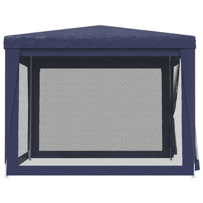 Partytent Met 4 Mesh Zijwanden 3X3 M Hdpe Blauw 3 x 3 m