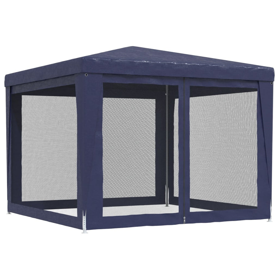 Partytent Met 4 Mesh Zijwanden 3X3 M Hdpe Blauw 3 x 3 m