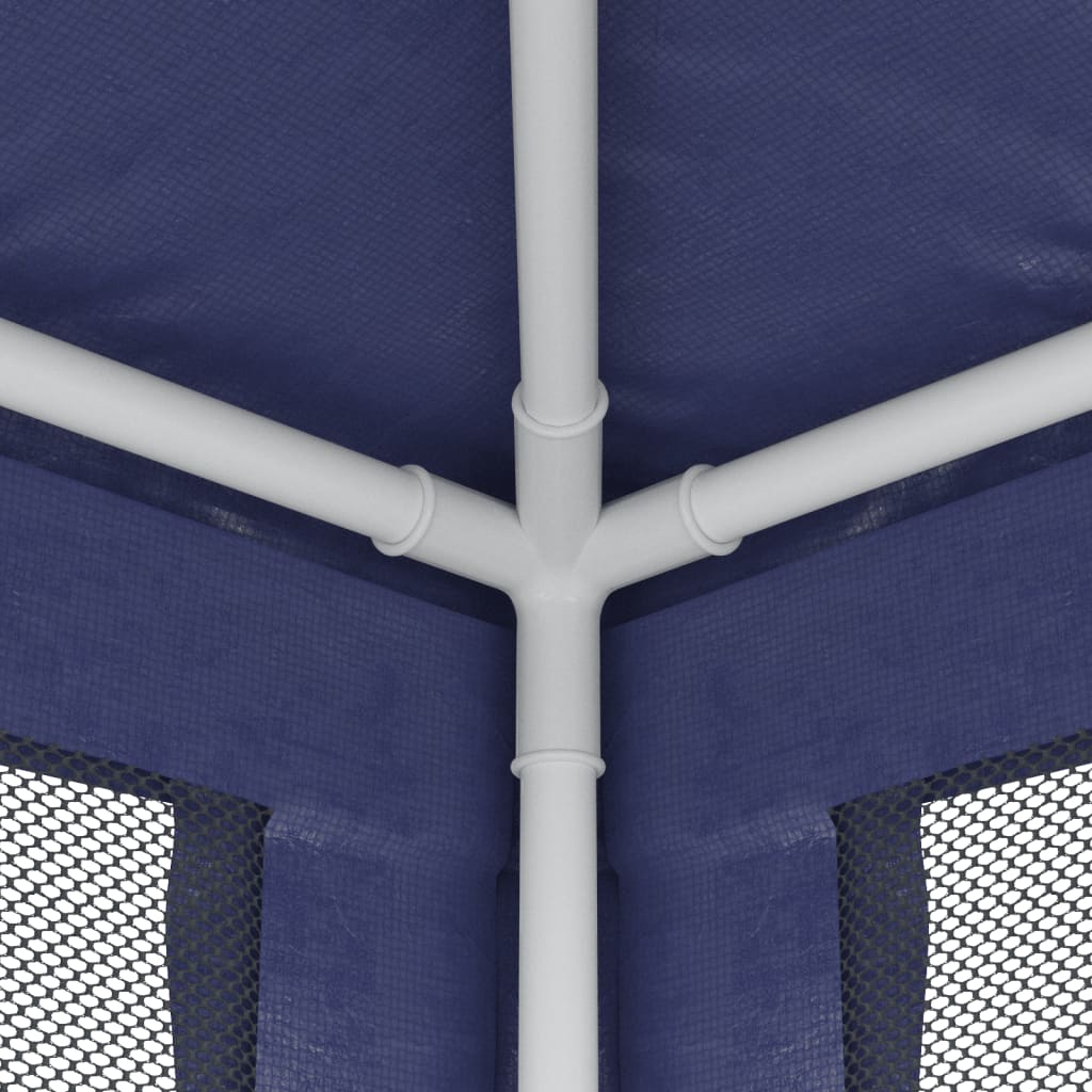 Partytent Met 4 Mesh Zijwanden 3X3 M Hdpe Blauw 3 x 3 m