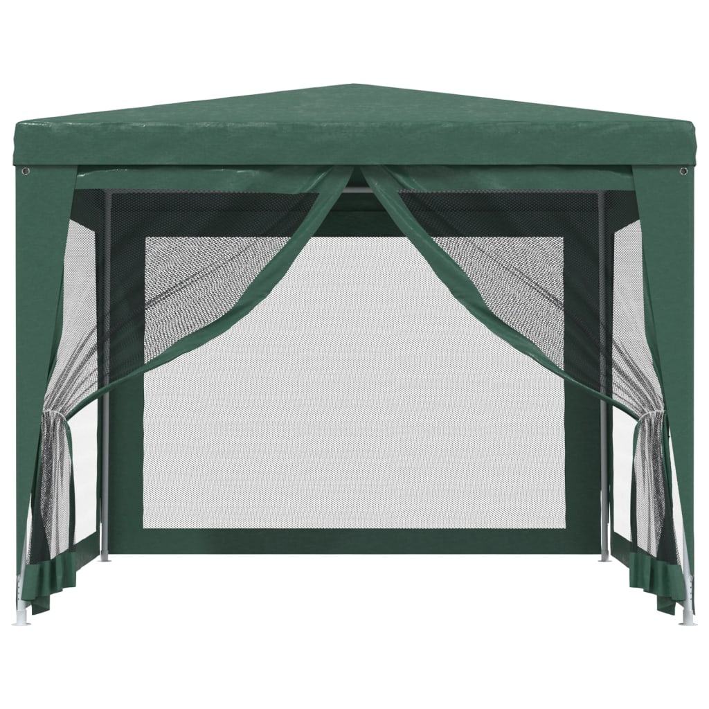 Partytent Met 4 Mesh Zijwanden 3X3 M Hdpe Groen 3 x 3 m