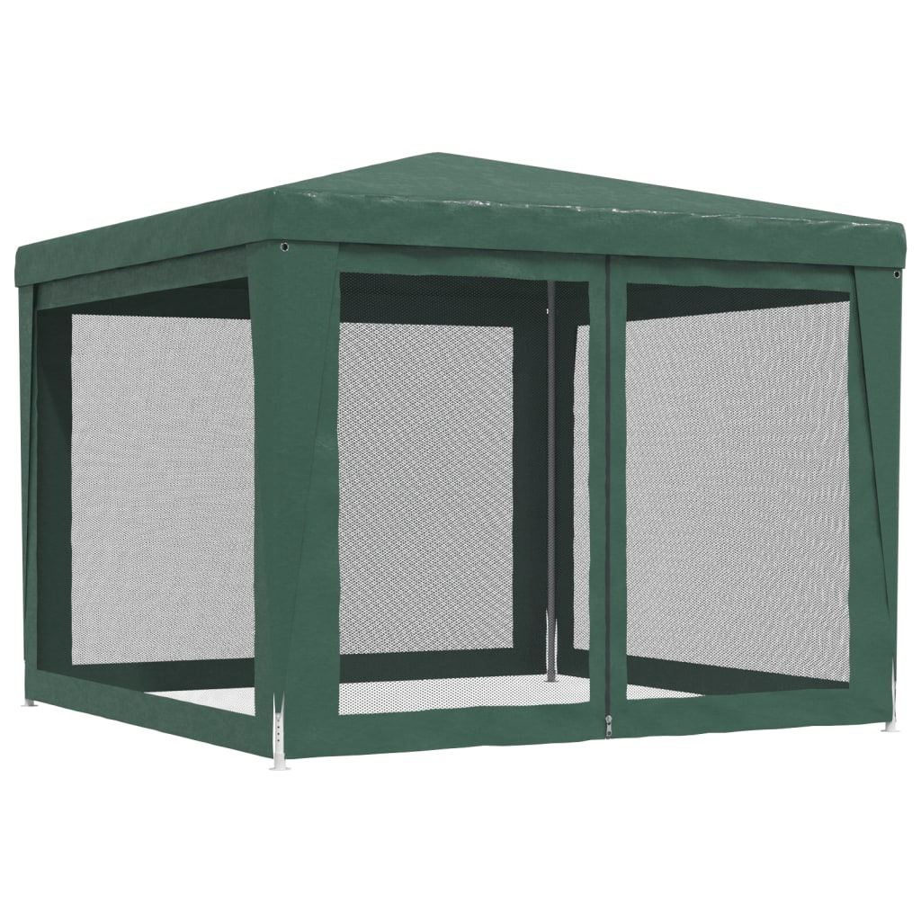 Partytent Met 4 Mesh Zijwanden 3X3 M Hdpe Groen 3 x 3 m