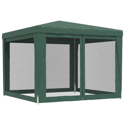 Partytent Met 4 Mesh Zijwanden 3X3 M Hdpe Groen 3 x 3 m