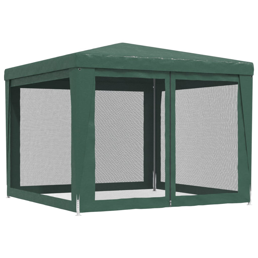 Partytent Met 4 Mesh Zijwanden 3X3 M Hdpe Groen 3 x 3 m