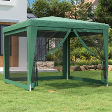 Partytent Met 4 Mesh Zijwanden 3X3 M Hdpe Groen 3 x 3 m