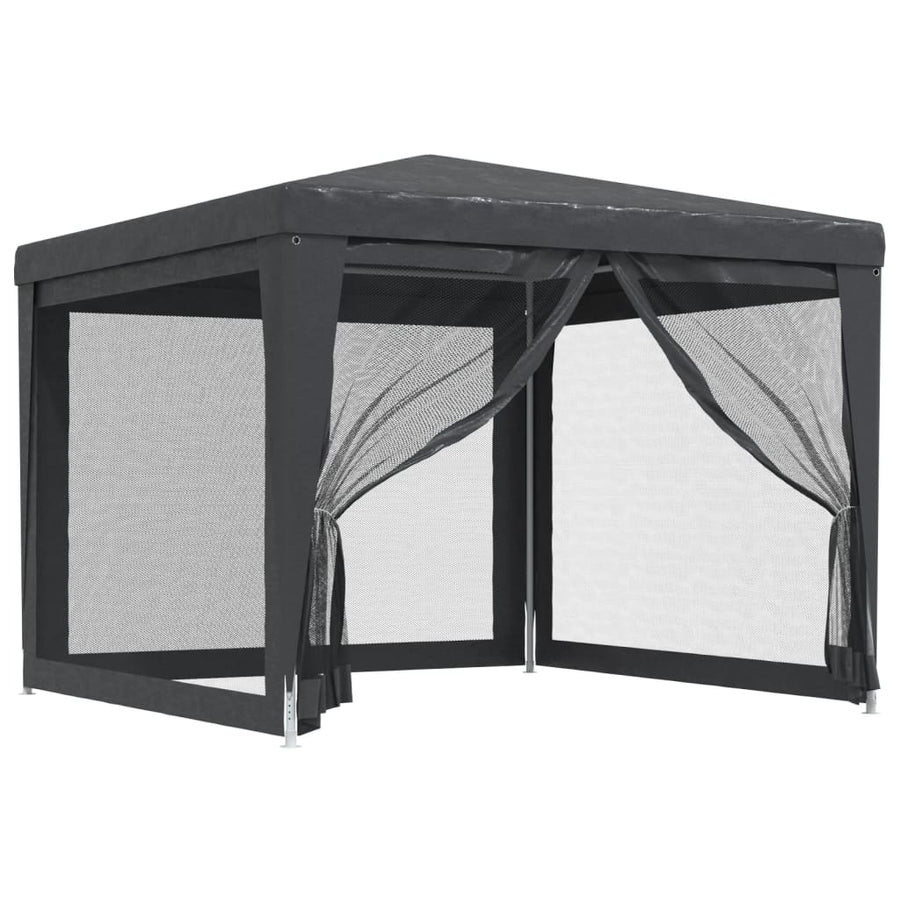 Partytent Met 4 Mesh Zijwanden 3X3 M Hdpe Antracietkleurig 3 x 3 m
