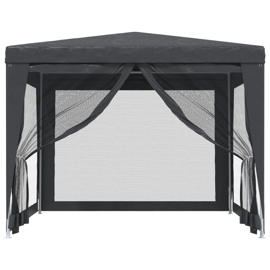 Partytent Met 4 Mesh Zijwanden 3X3 M Hdpe Antracietkleurig 3 x 3 m