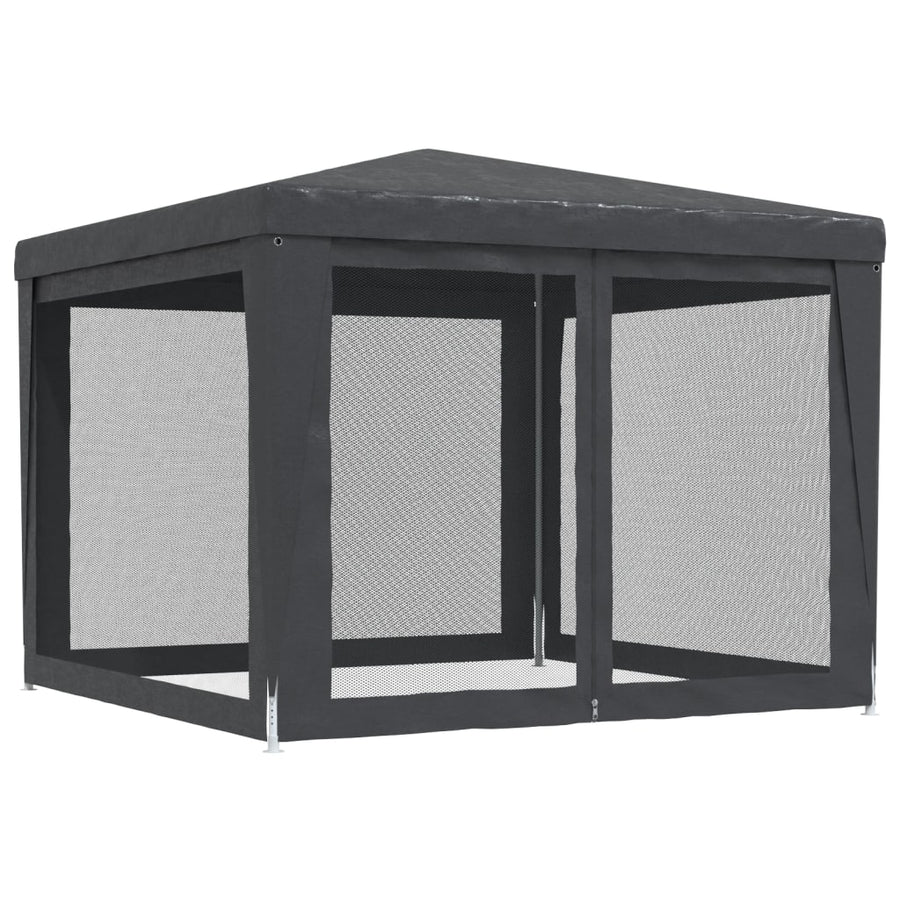 Partytent Met 4 Mesh Zijwanden 3X3 M Hdpe Antracietkleurig 3 x 3 m