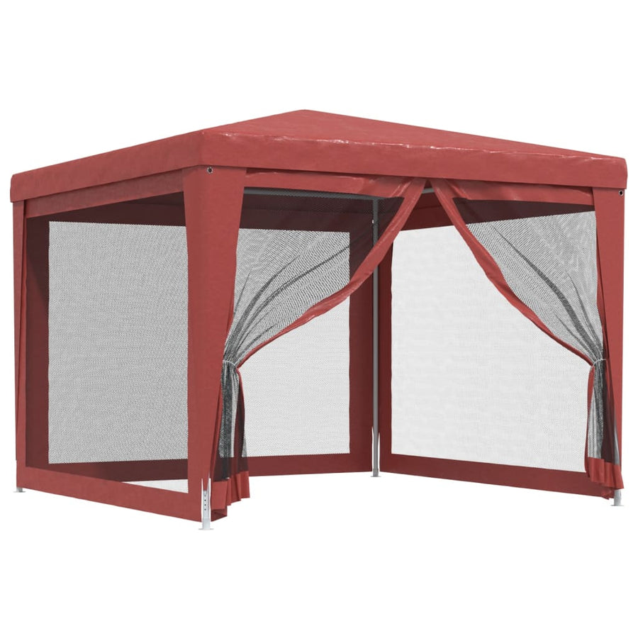 Partytent Met 4 Mesh Zijwanden 3X3 M Hdpe Rood 3 x 3 m
