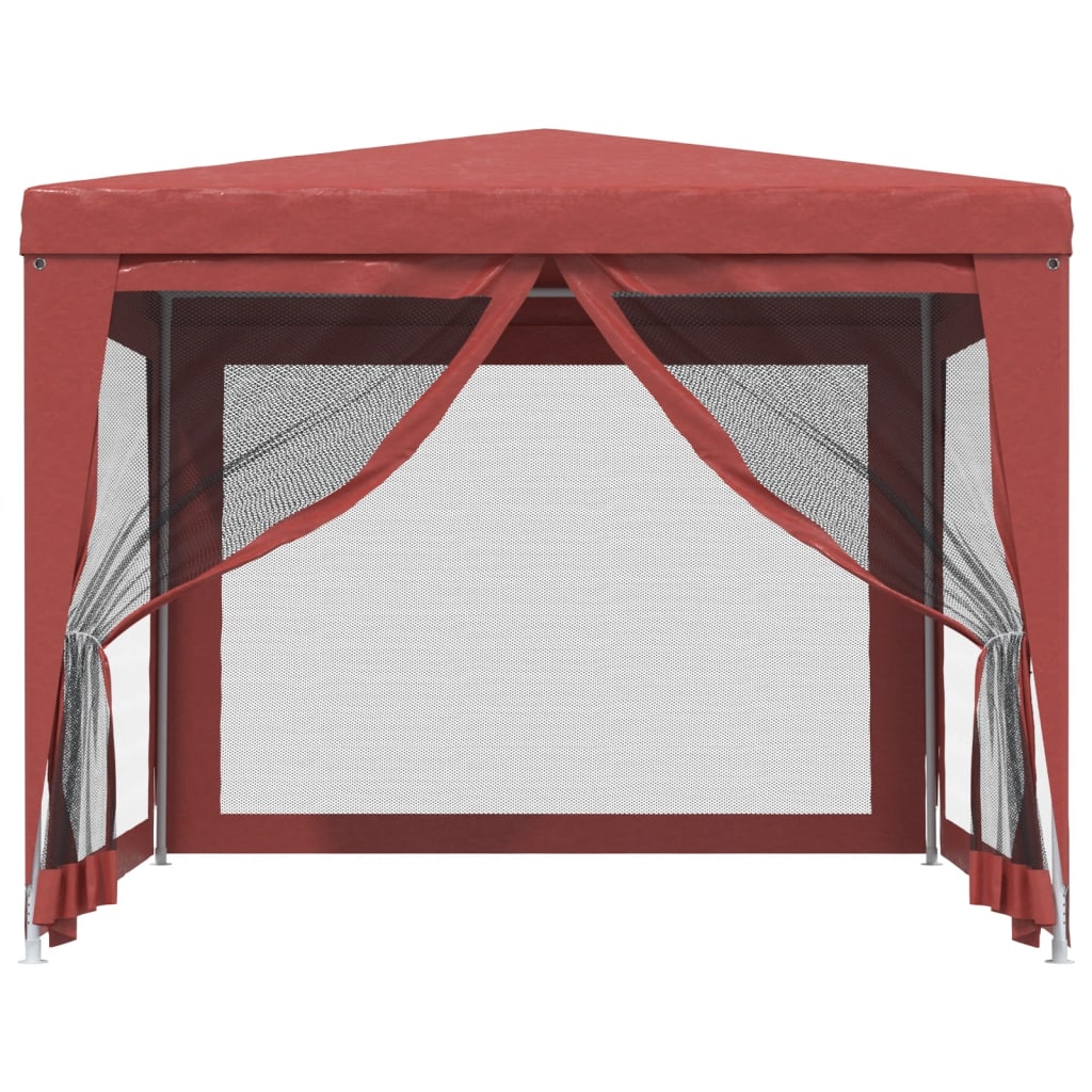 Partytent Met 4 Mesh Zijwanden 3X3 M Hdpe Rood 3 x 3 m