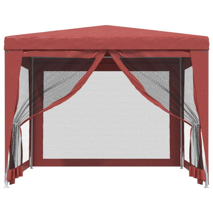 Partytent Met 4 Mesh Zijwanden 3X3 M Hdpe Rood 3 x 3 m