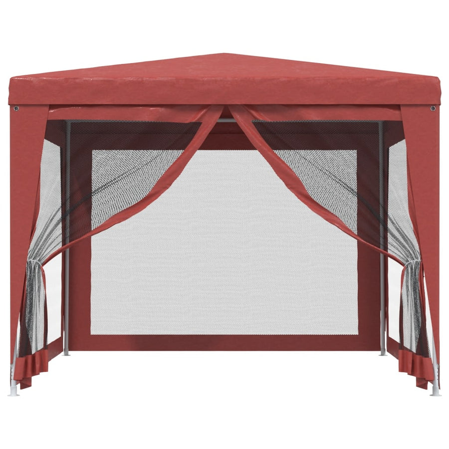 Partytent Met 4 Mesh Zijwanden 3X3 M Hdpe Rood 3 x 3 m