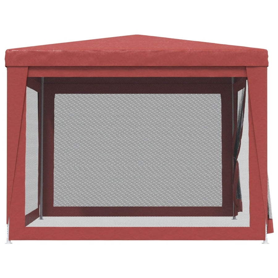 Partytent Met 4 Mesh Zijwanden 3X3 M Hdpe Rood 3 x 3 m