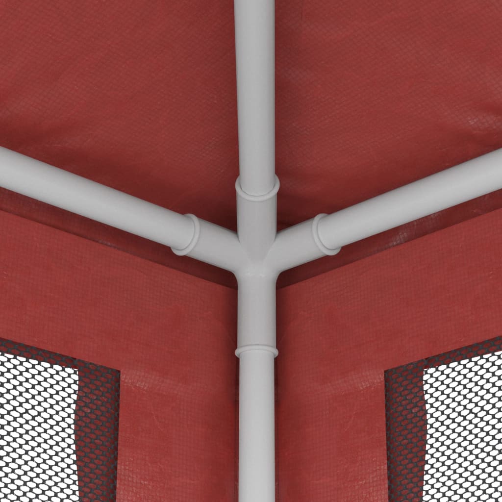 Partytent Met 4 Mesh Zijwanden 3X3 M Hdpe Rood 3 x 3 m