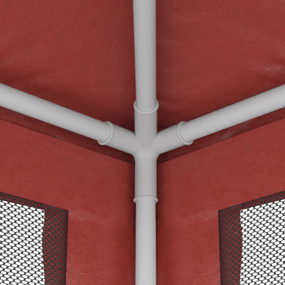 Partytent Met 4 Mesh Zijwanden 3X3 M Hdpe Rood 3 x 3 m