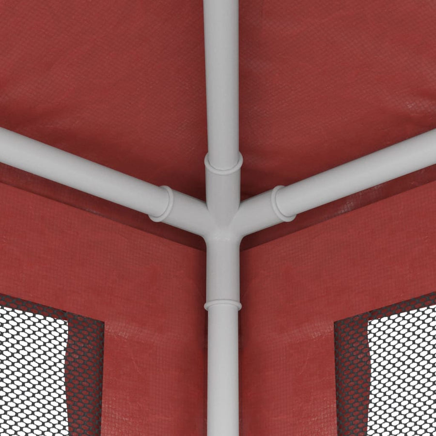 Partytent Met 4 Mesh Zijwanden 3X3 M Hdpe Rood 3 x 3 m
