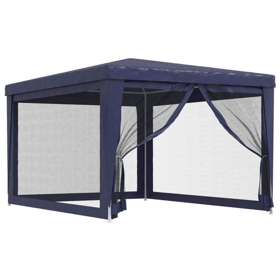 Partytent Met 4 Mesh Zijwanden 3X4 M Hdpe Blauw 3 x 4 m