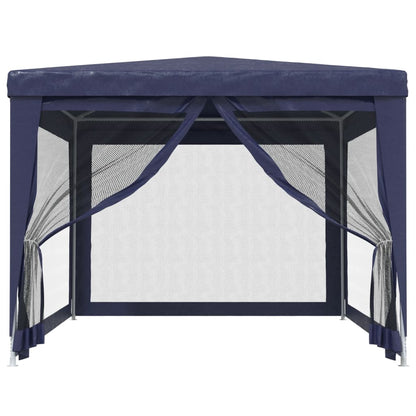 Partytent Met 4 Mesh Zijwanden 3X4 M Hdpe Blauw 3 x 4 m